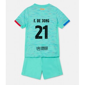 Barcelona Frenkie de Jong #21 Replika Babytøj Tredje sæt Børn 2023-24 Kortærmet (+ Korte bukser)